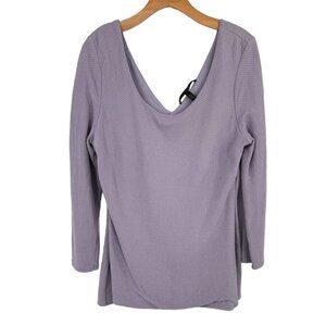 White House Black Market Womens Lilac textured Blouse Size Large top lined